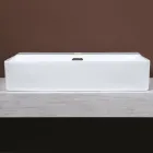 Évier de comptoir en céramique avec robinetterie au design moderne - Papavero Viadurini