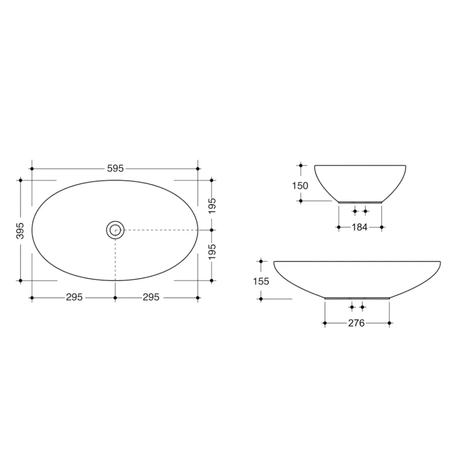 Vasque à poser en céramique brillante ou mate Made in Italy - Ferry Viadurini