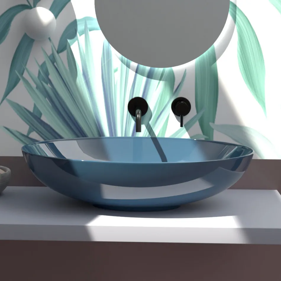 Vasque à poser en céramique brillante ou mate Made in Italy - Ferry Viadurini