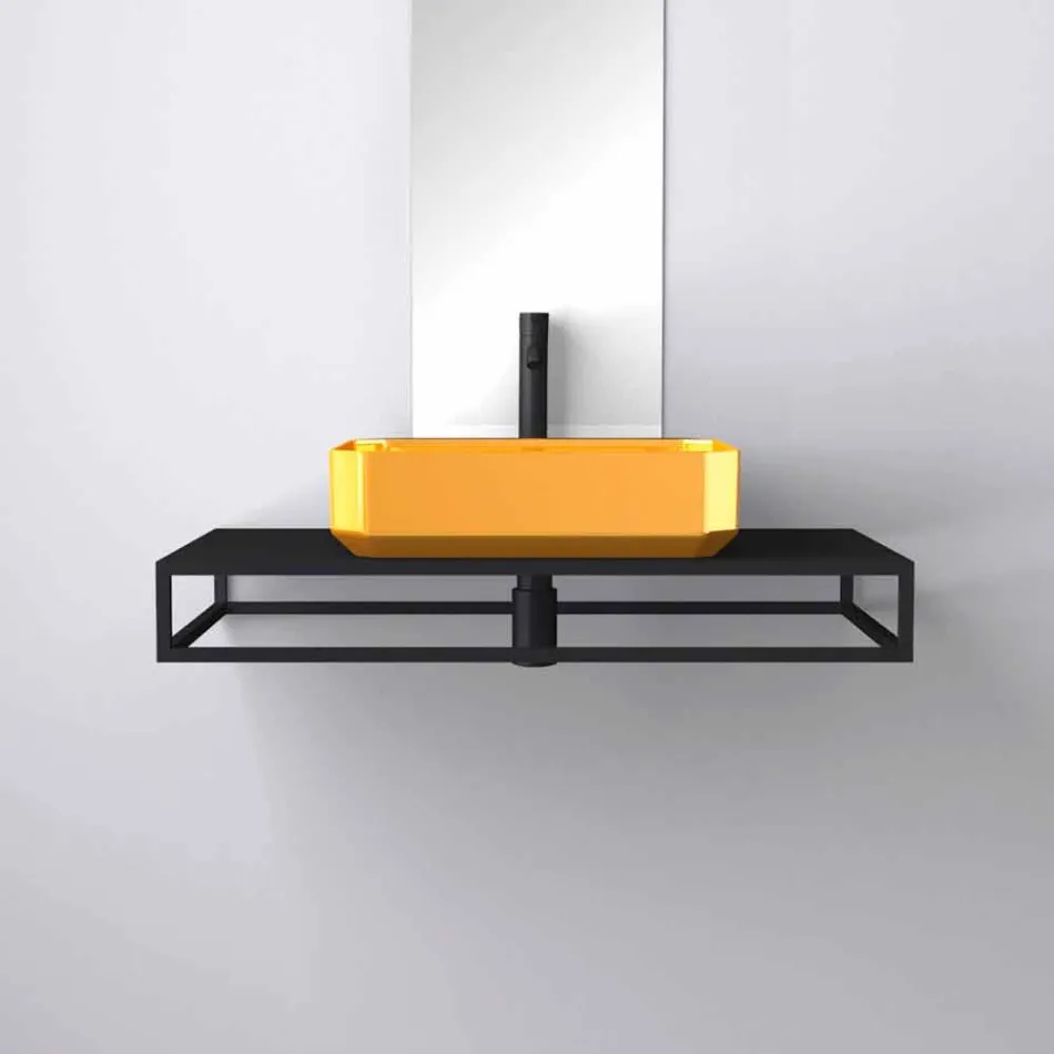 Vasque à poser en céramique moderne made in Italy, Zulimo Viadurini