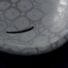 Lavabo à poser en céramique imprimée de noix de coco grise fabriqué en Italie brillant Viadurini