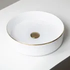 Évier à poser en grès cérame avec bordure émaillée - Vibration Viadurini