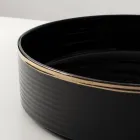 Évier à poser en grès cérame avec bordure émaillée - Vibration Viadurini