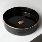 Évier à poser en grès cérame avec bordure émaillée - Vibration Viadurini