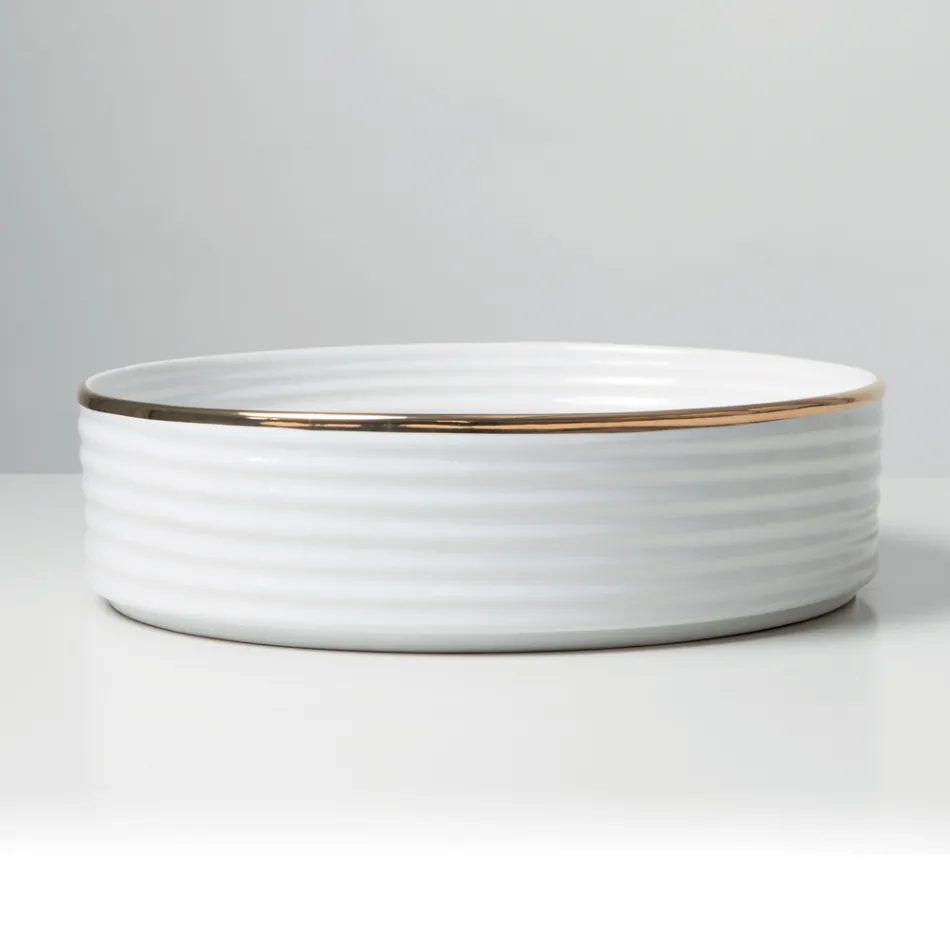 Évier à poser en grès cérame avec bordure émaillée - Vibration Viadurini