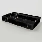 Lavabo à poser en grès cérame effet marbre, fabriqué en Italie - Cervia Viadurini