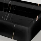 Lavabo à poser en grès cérame effet marbre, fabriqué en Italie - Cervia Viadurini