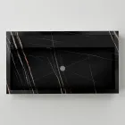 Lavabo à poser en grès cérame effet marbre, fabriqué en Italie - Cervia Viadurini