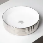 Vasque à poser en grès cérame ondulé fabriqué en Italie - Vibrazione Viadurini