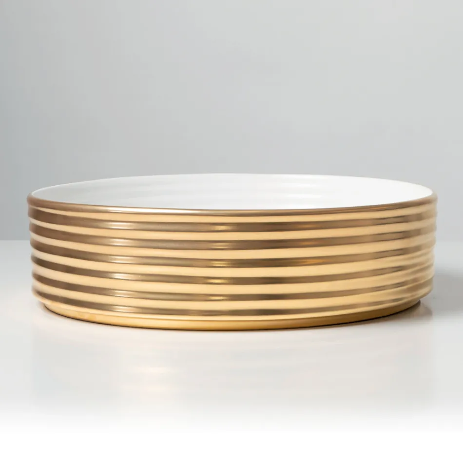 Vasque à poser en grès cérame ondulé fabriqué en Italie - Vibrazione Viadurini