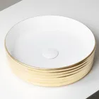 Vasque à poser en grès cérame ondulé fabriqué en Italie - Vibrazione Viadurini