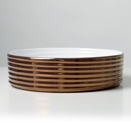 Vasque à poser en grès cérame ondulé fabriqué en Italie - Vibrazione Viadurini