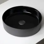 Vasque à poser Halo en grès cérame tourné à la main, fabriquée en Italie Viadurini