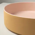 Vasque à poser Halo en grès cérame tourné à la main, fabriquée en Italie Viadurini