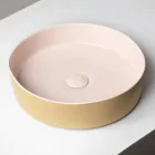Vasque à poser Halo en grès cérame tourné à la main, fabriquée en Italie Viadurini
