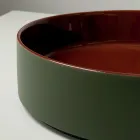 Vasque à poser Halo en grès cérame tourné à la main, fabriquée en Italie Viadurini