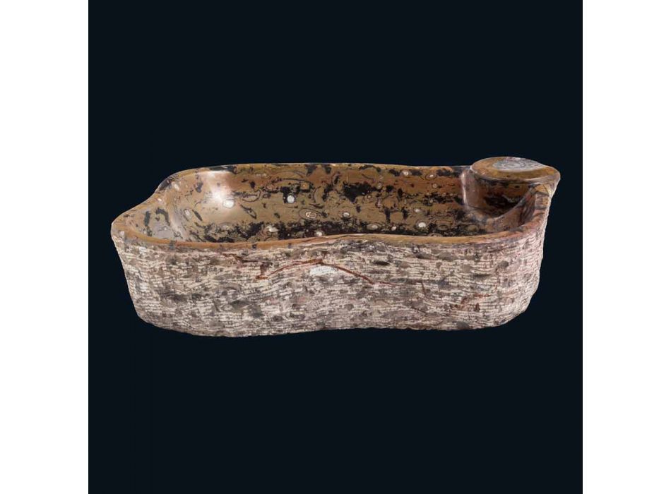 Lavabo comptoir en marbre et fossiles Numa, pièce unique Viadurini