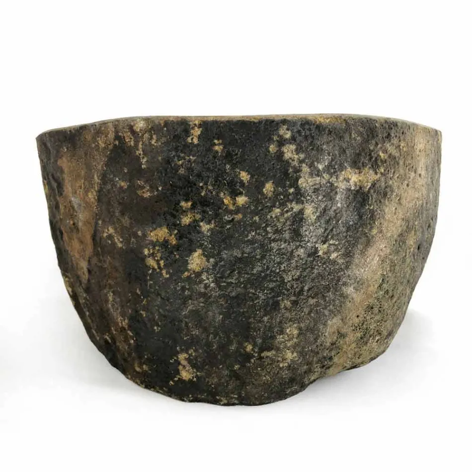 Vasque à poser en pierre de rivière naturelle Agra Viadurini