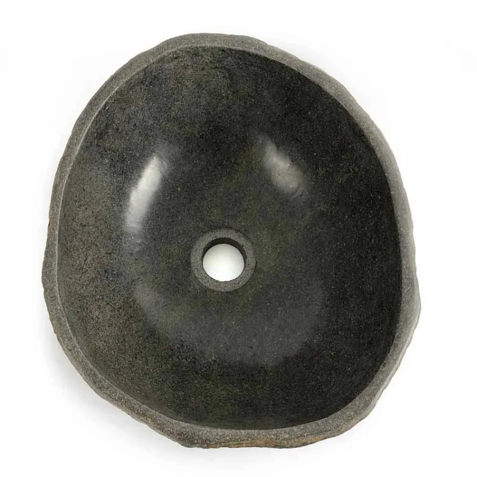 Vasque à poser en pierre de rivière naturelle Agra Viadurini