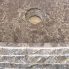 Lavabo à poser en pierre gris lierre, pièce unique Viadurini