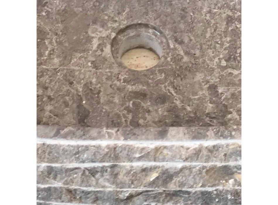 Lavabo à poser en pierre gris lierre, pièce unique Viadurini