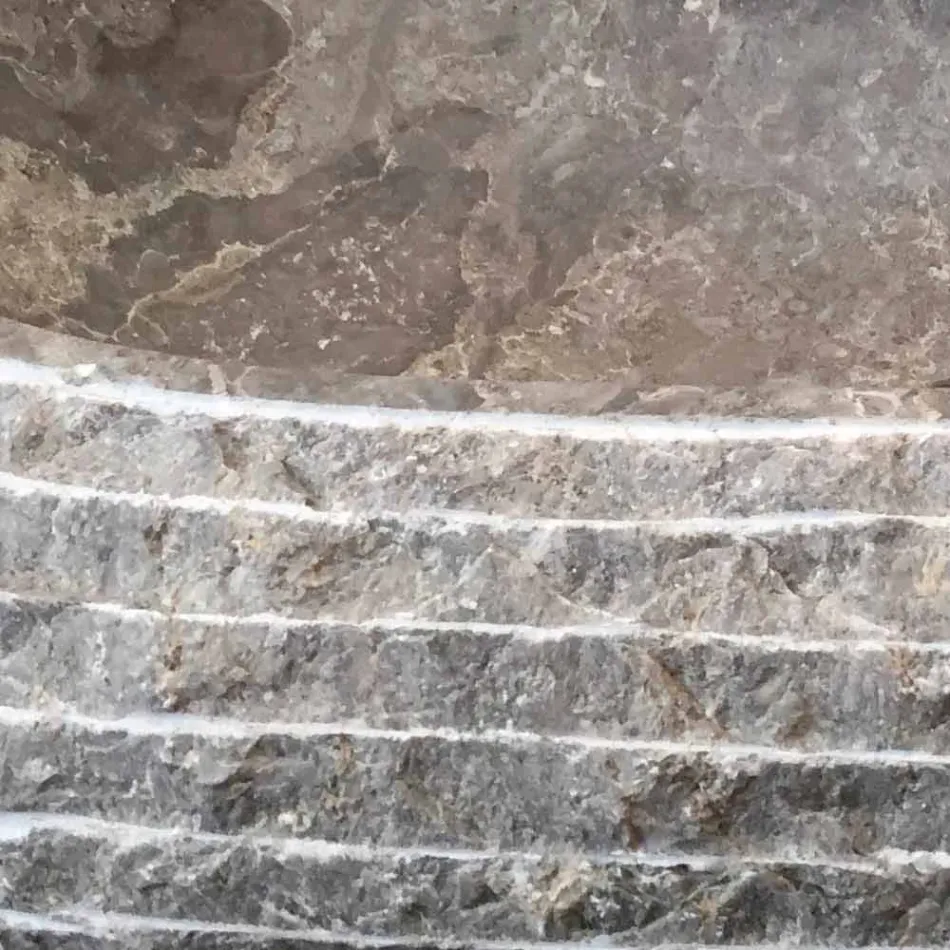 Lavabo à poser en pierre gris lierre, pièce unique Viadurini