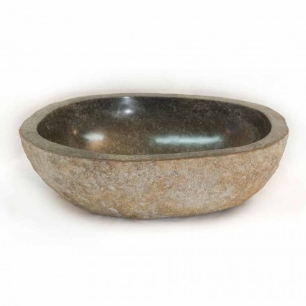 Lavabo en pierre naturelle Kai, une seule pièce Viadurini