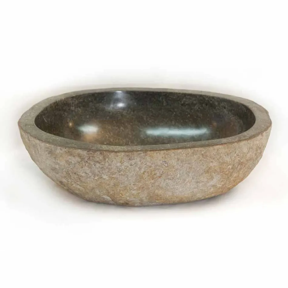 Lavabo en pierre naturelle Kai, une seule pièce Viadurini