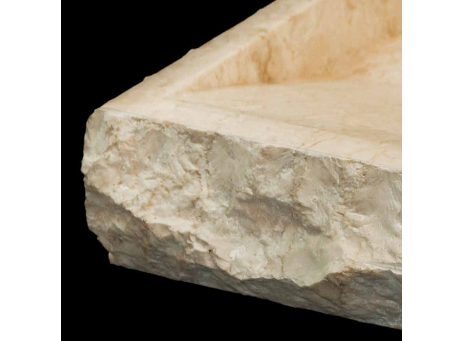 Lavabo support en pierre naturelle Sam blanc, une seule pièce Viadurini
