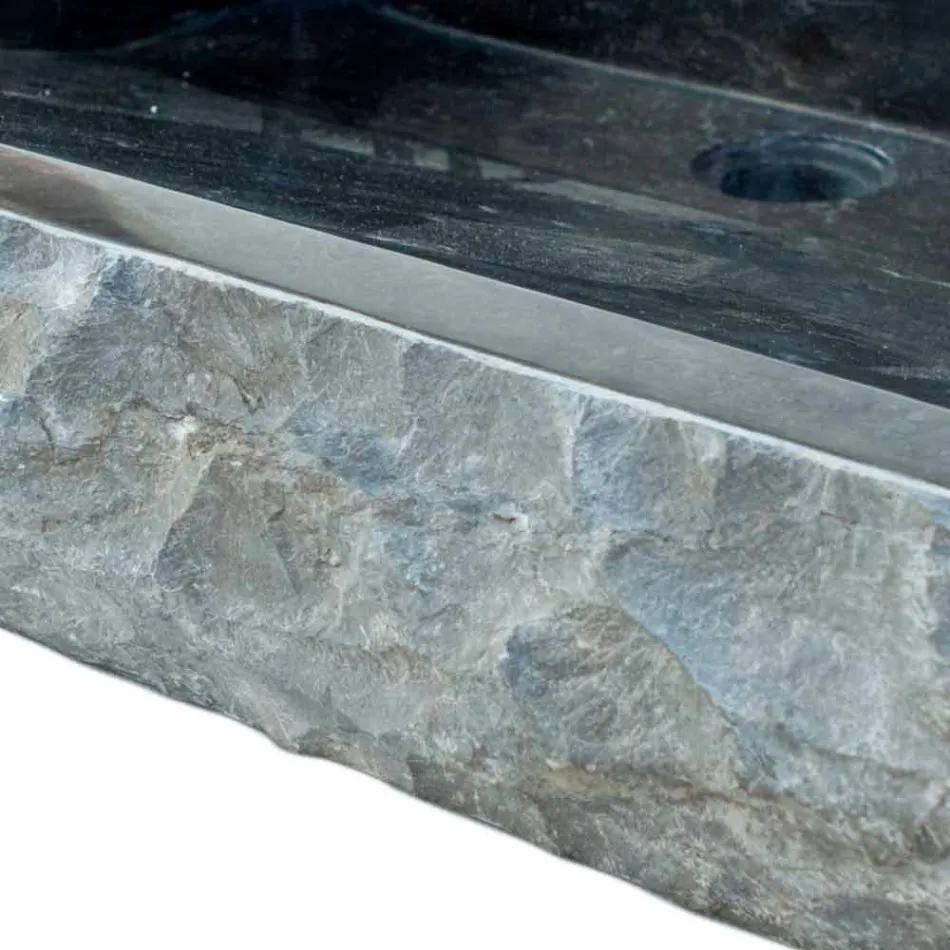 Lavabo naturellement Sam Black Stone, une seule pièce Viadurini