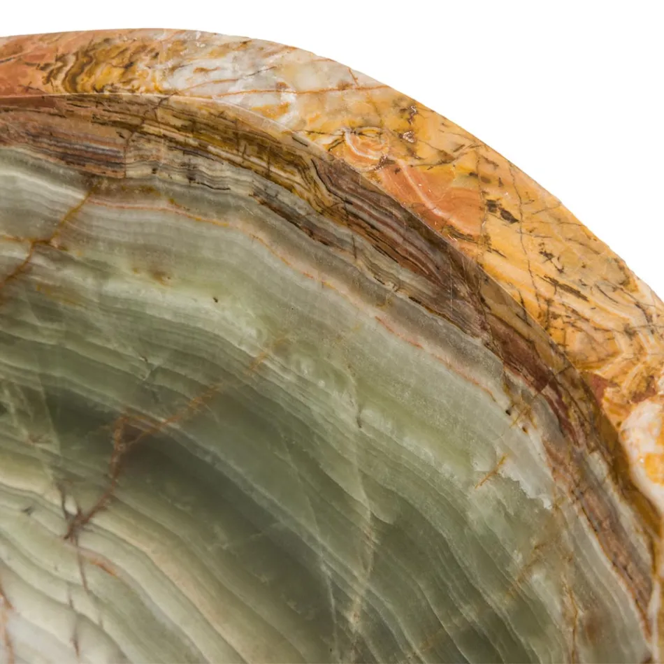 Vasque à poser en pierre d'onyx Leila, pièce unique faite à la main Viadurini