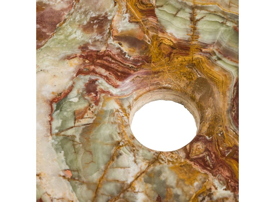 Vasque à poser en pierre d'onyx Leila, pièce unique faite à la main Viadurini