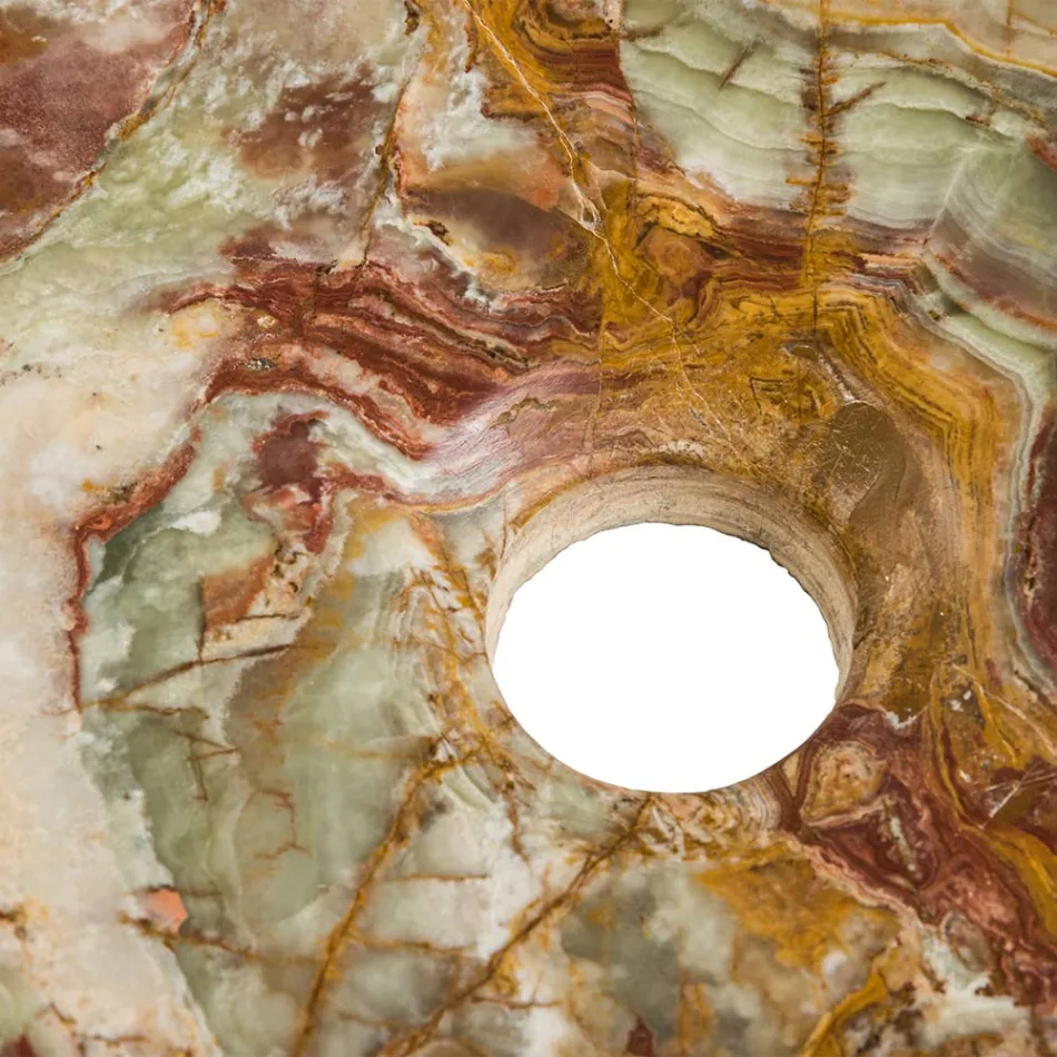 Vasque à poser en pierre d'onyx Leila, pièce unique faite à la main Viadurini