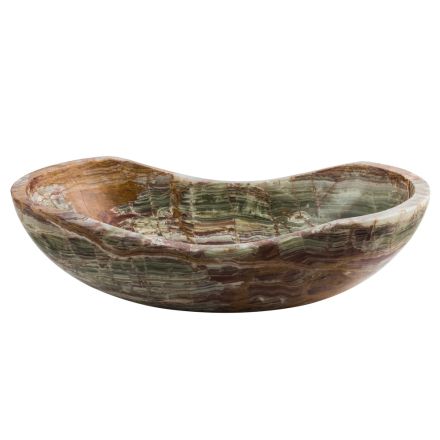 Vasque à poser en pierre d'onyx Leila, pièce unique faite à la main Viadurini