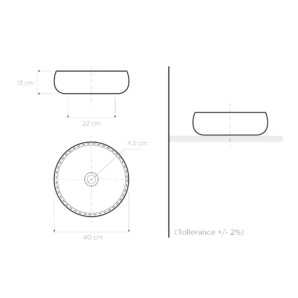 Vasque à poser en finition Raku Clay Platinum Made in Italy - Ribano Viadurini