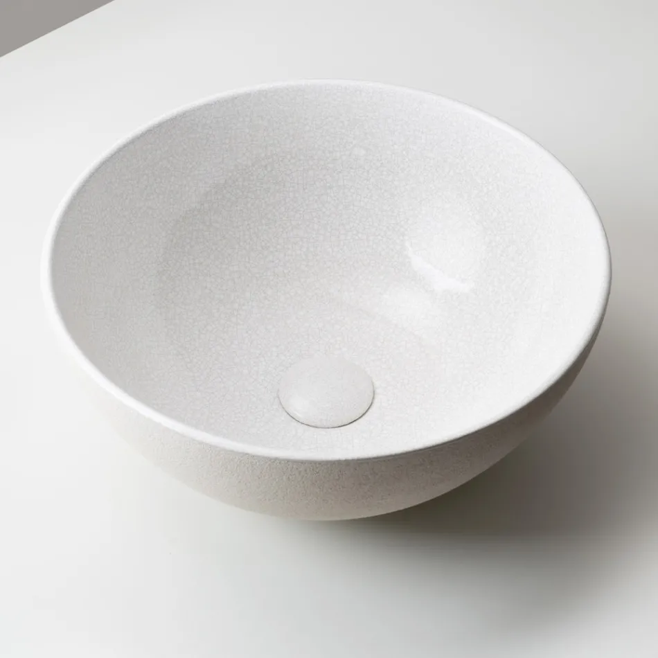 Évier de comptoir Raku tourné à la main, fabriqué en Italie - Magma Viadurini