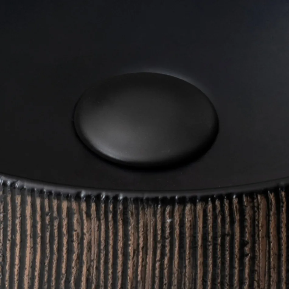 Lavabo de comptoir Balance en terre rouge naturelle décapée à la main Viadurini