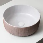 Lavabo de comptoir Balance en terre rouge naturelle décapée à la main Viadurini