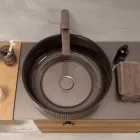 Vasque à poser en verre vénitien peint et recouvert de résine - Excelsior Viadurini