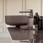 Vasque à poser en verre vénitien peint et recouvert de résine - Excelsior Viadurini