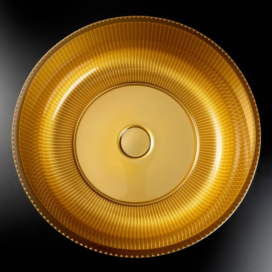 Vasque à poser en verre vénitien peint et recouvert de résine - Excelsior Viadurini