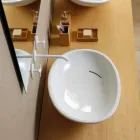 Vasque design en céramique inclinée fabriquée en Italie Glossy Viadurini