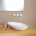 Vasque design en céramique inclinée fabriquée en Italie Glossy Viadurini