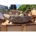 Lavabo à poser fabriqué à la main en pierre de rivière - Aurea Viadurini