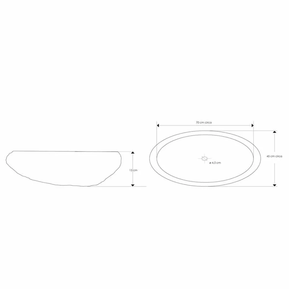 Lavabo à poser fabriqué à la main en pierre de rivière - Aurea Viadurini