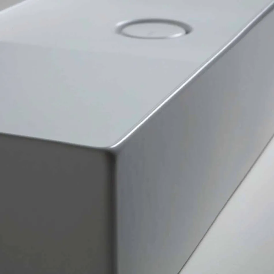 Vasque à poser moderne en céramique blanche ou colorée Soleil 85x37 cm Viadurini