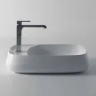 Lavabo à poser en céramique moderne L 60cm fabriqué en Italie, Gaiola Viadurini
