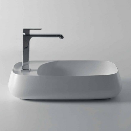 Lavabo à poser en céramique moderne L 60cm fabriqué en Italie, Gaiola Viadurini