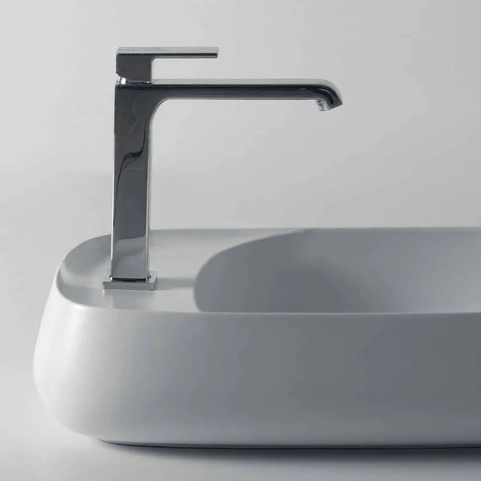 Lavabo à poser en céramique moderne L 60cm fabriqué en Italie, Gaiola Viadurini