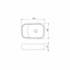 Lavabo à poser en céramique moderne L 60cm fabriqué en Italie, Gaiola Viadurini